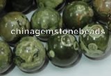 CPS08 15.5 inches 18mm round green peacock stone beads wholesale