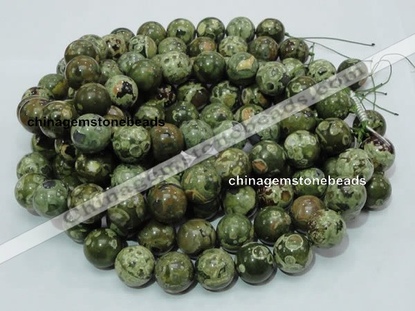 CPS08 15.5 inches 18mm round green peacock stone beads wholesale