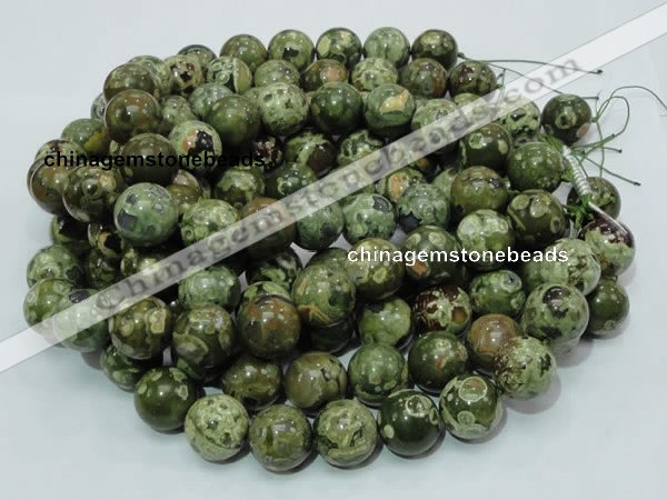 CPS09 15.5 inches 20mm round green peacock stone beads wholesale