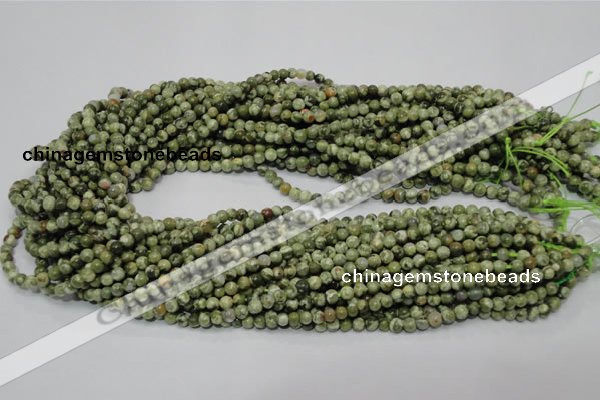 CPS110 15.5 inches 4mm round green peacock stone beads wholesale