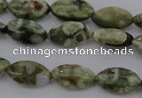 CPS136 15.5 inches 6*12mm marquise green peacock stone beads