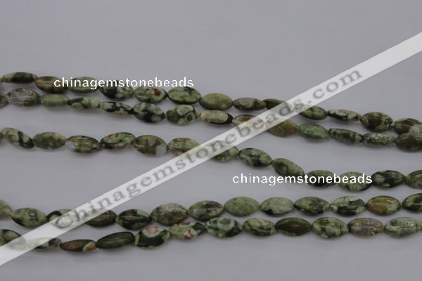 CPS136 15.5 inches 6*12mm marquise green peacock stone beads