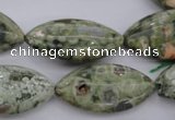 CPS140 15.5 inches 15*30mm marquise green peacock stone beads