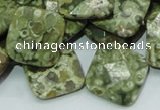 CPS75 15.5 inches 20*20mm faceted rhombic green peacock stone beads