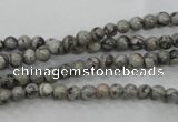 CPT101 15.5 inches 4mm round grey picture jasper beads