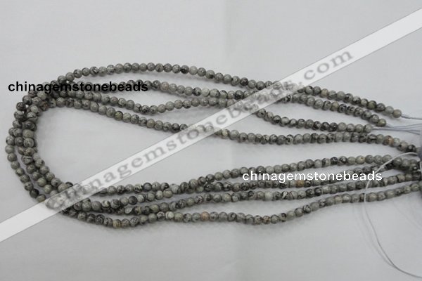 CPT101 15.5 inches 4mm round grey picture jasper beads