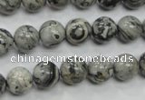 CPT104 15.5 inches 10mm round grey picture jasper beads