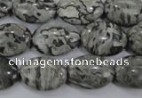 CPT171 15.5 inches 13*18mm oval grey picture jasper beads