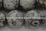 CPT190 15.5 inches 14mm round grey picture jasper beads wholesale