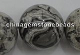 CPT193 15.5 inches 20mm round grey picture jasper beads wholesale