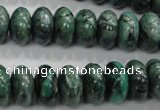 CPT200 15.5 inches 8*14mm rondelle green picture jasper beads