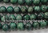 CPT205 15.5 inches 8mm round green picture jasper beads