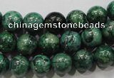 CPT206 15.5 inches 10mm round green picture jasper beads