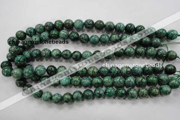 CPT207 15.5 inches 12mm round green picture jasper beads