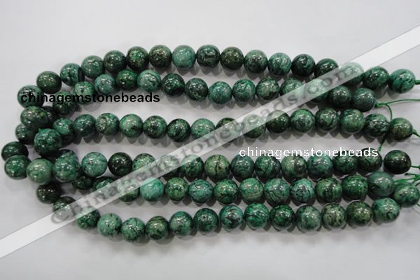 CPT207 15.5 inches 12mm round green picture jasper beads