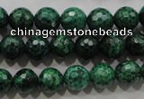 CPT215 15.5 inches 10mm faceted round green picture jasper beads