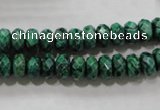 CPT222 15.5 inches 5*8mm faceted rondelle green picture jasper beads
