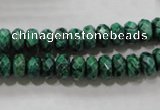 CPT222 15.5 inches 5*8mm faceted rondelle green picture jasper beads