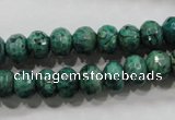 CPT223 15.5 inches 6*10mm faceted rondelle green picture jasper beads