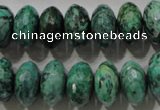 CPT225 15.5 inches 9*16mm faceted rondelle green picture jasper beads