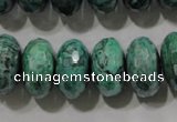 CPT226 15.5 inches 10*18mm faceted rondelle green picture jasper beads