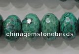 CPT227 15.5 inches 12*20mm faceted rondelle green picture jasper beads