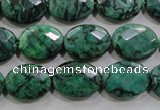 CPT238 15.5 inches 12*16mm faceted oval green picture jasper beads