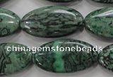 CPT246 15.5 inches 15*30mm marquise green picture jasper beads