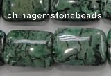 CPT250 15.5 inches 18*25mm rectangle green picture jasper beads