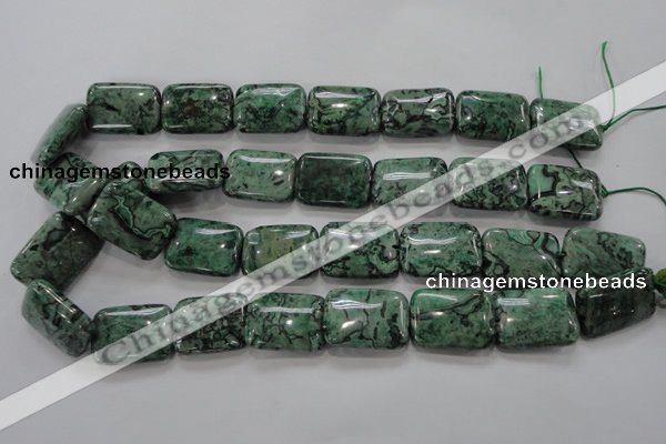 CPT250 15.5 inches 18*25mm rectangle green picture jasper beads