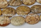 CPT251 15.5 inches 13*18mm oval picture jasper beads wholesale