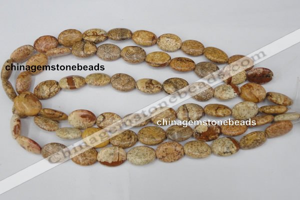 CPT251 15.5 inches 13*18mm oval picture jasper beads wholesale