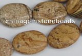 CPT252 15.5 inches 15*20mm oval picture jasper beads wholesale