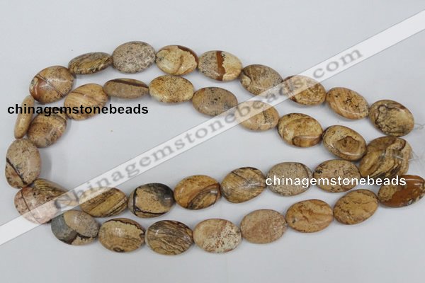 CPT252 15.5 inches 15*20mm oval picture jasper beads wholesale