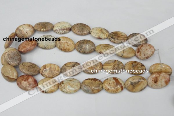 CPT253 15.5 inches 18*25mm oval picture jasper beads wholesale