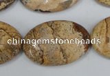 CPT254 15.5 inches 20*30mm oval picture jasper beads wholesale