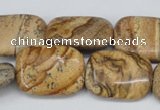 CPT261 15.5 inches 18*25mm rectangle picture jasper beads wholesale