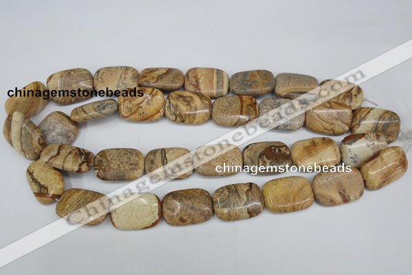 CPT261 15.5 inches 18*25mm rectangle picture jasper beads wholesale