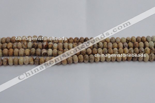 CPT270 15.5 inches 5*8mm rondelle picture jasper beads wholesale