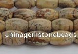 CPT272 15.5 inches 8*12mm rice picture jasper beads wholesale