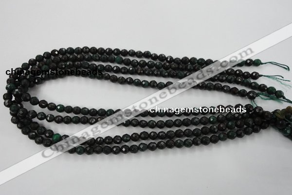 CPT401 15.5 inches 6mm faceted round green picture jasper beads