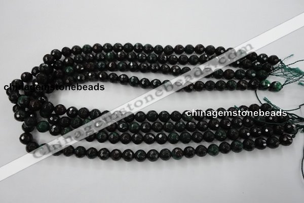 CPT402 15.5 inches 8mm faceted round green picture jasper beads