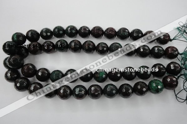 CPT406 15.5 inches 16mm faceted round green picture jasper beads