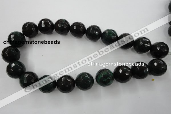 CPT408 15.5 inches 20mm faceted round green picture jasper beads