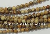 CPT450 15.5 inches 4mm round picture jasper beads wholesale