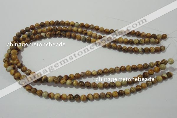 CPT451 15.5 inches 6mm round picture jasper beads wholesale