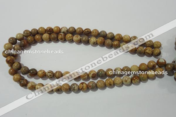 CPT452 15.5 inches 8mm round picture jasper beads wholesale