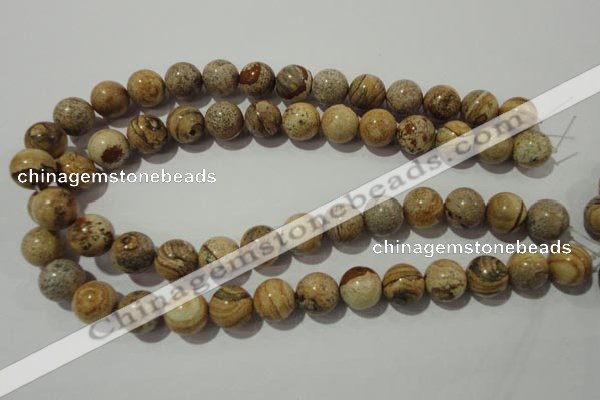 CPT455 15.5 inches 14mm round picture jasper beads wholesale