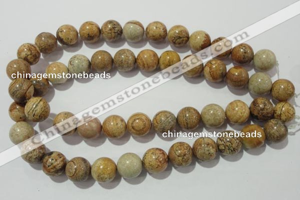 CPT456 15.5 inches 16mm round picture jasper beads wholesale