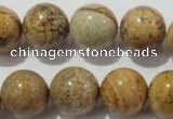 CPT457 15.5 inches 18mm round picture jasper beads wholesale